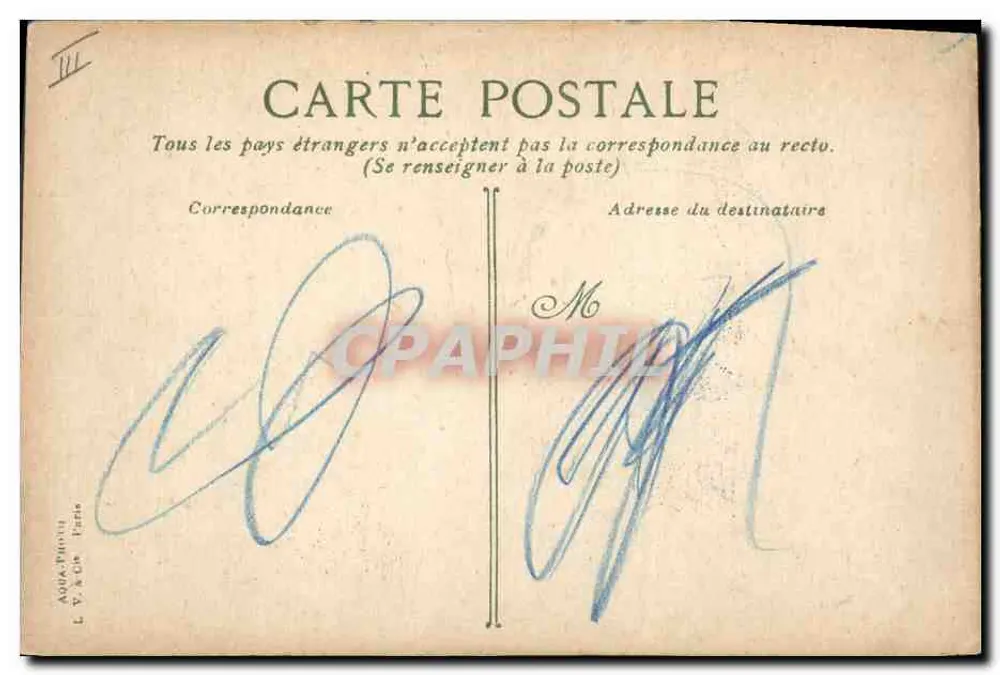 O Almirante Aube — cruzador da Marinha francesa — editor L. V. & Cie, Paris - Verso
