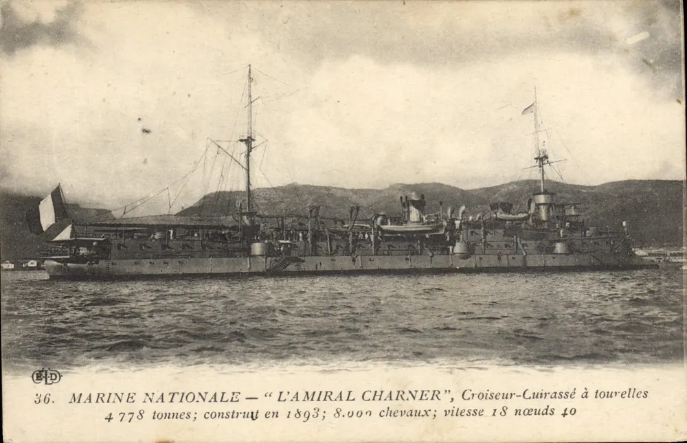 Admiral Charner — Kreuzer-Panzer mit Turm — Marine Nationale — Verlag E.P.D. Nr. 36 - Vorderseite