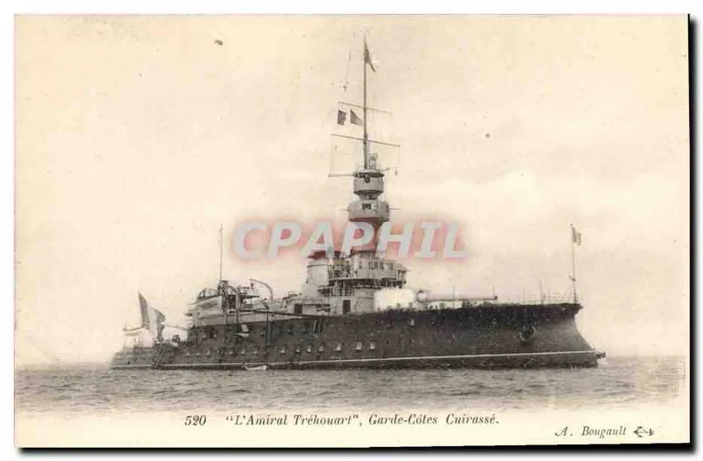 Der Admiral Tréhouart — Panzer-Küstenwache-Schiff — A. Bougault Verlag - Vorderseite
