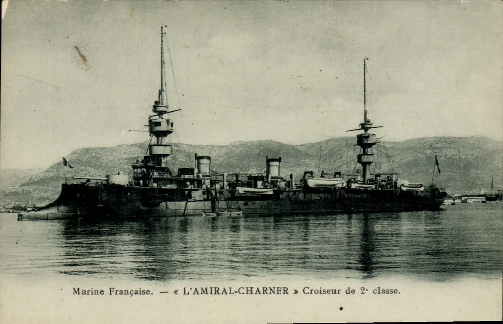Französische Marine — L'AMIRAL-CHARNER — Kreuzer der 2. Klasse - Vorderseite