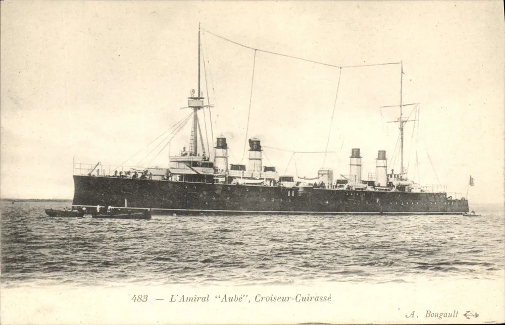 Der Admiral "Aube", Schlachtschiff-Kreuzer — A. Bougault, n°483 - Vorderseite