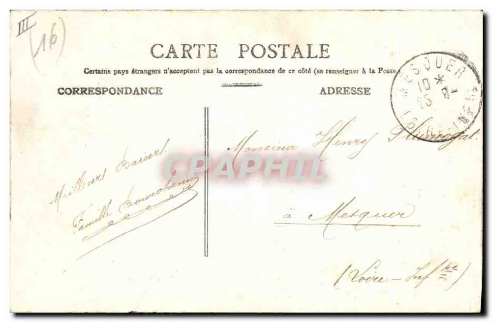 Angoulême — Retrato de criança e vista do teatro — N.G. Depositado - Verso