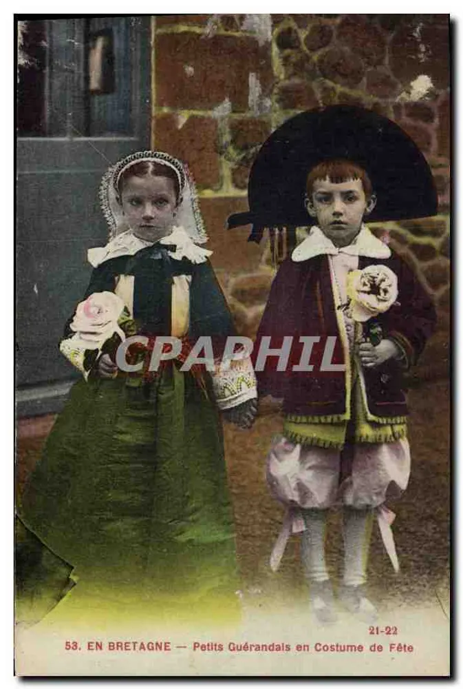 In der Bretagne — Kleine Guérands im Festkleid — F. Chapeau, Verlag Nantes, n°53 - Vorderseite