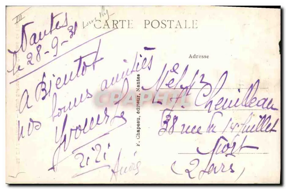 In der Bretagne — Kleine Guérands im Festkleid — F. Chapeau, Verlag Nantes, n°53 - Rückseite