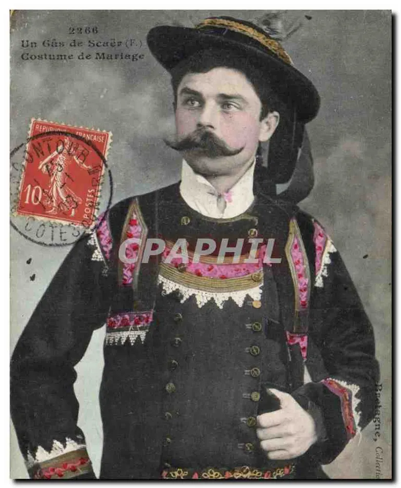 Ein Gâs de Scaër (F.) — Hochzeitskleidung — Breizh, Callebène - Vorderseite