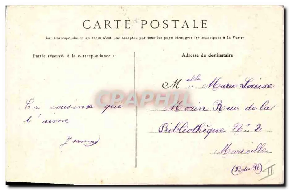 Menina de Fouesnant — Boa Festa — Coleção Villard, Quimper - Verso