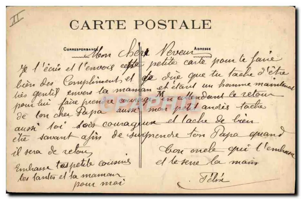 Dois crianças em traje bretão — Um alegre Olá da Bretanha — editor G. Bataille, n° 4166 - Verso