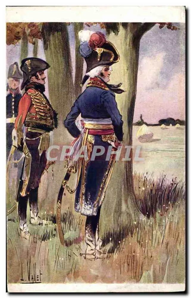 Soldaten in Uniform — Landschaftsszene — L. Valet - Vorderseite