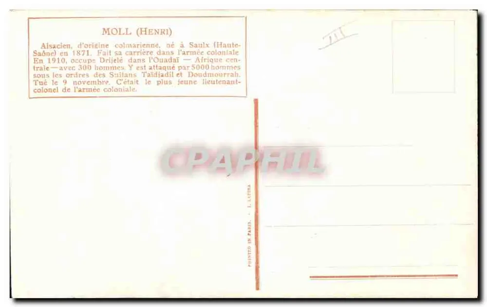 Französischer Kolonialsoldat — Zentralafrika — Verlag L. Autira - Rückseite