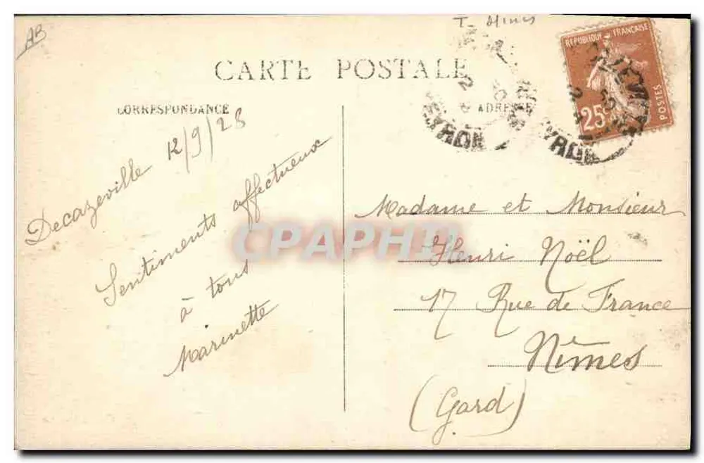Decazeville — Descoberta de Lassaille — Editor impressor não visível - Verso
