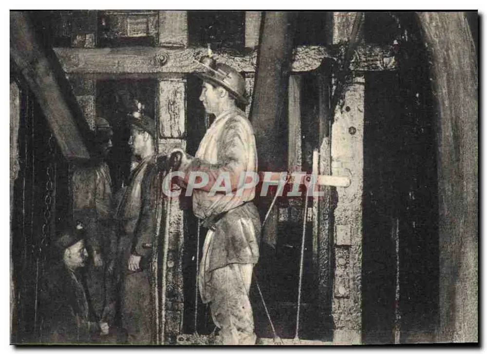 Bergarbeiter in einer Mine — Serie 818, Sonderausgabe "Im Schwarzen Land" — Verleger Tuck & Söhne, Lille - Vorderseite