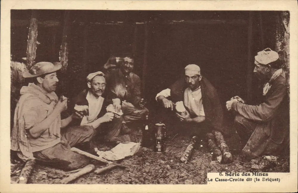 Bergarbeiter in einer Hütte — Bergbau-Serie, Nr. 6 — Editions Fauchois - Vorderseite