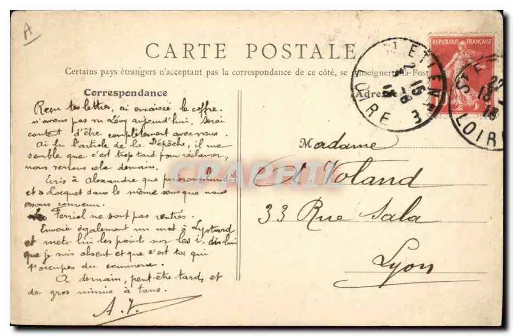 Saint-Étienne (Loire) - Poço Chatelus — B.F., PARIS - Verso