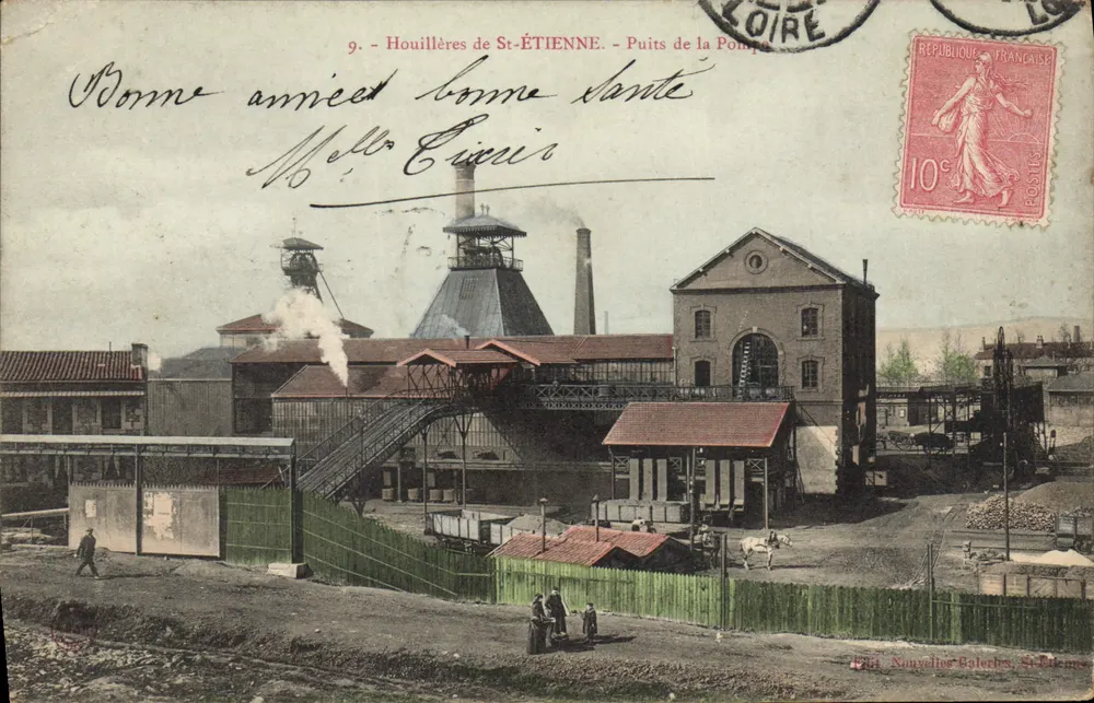 Kohlebergwerke von St-ÉTIENNE - Pumpe — Verlag: T. Nouvelier, St-Étienne, Nr. 9 - Vorderseite