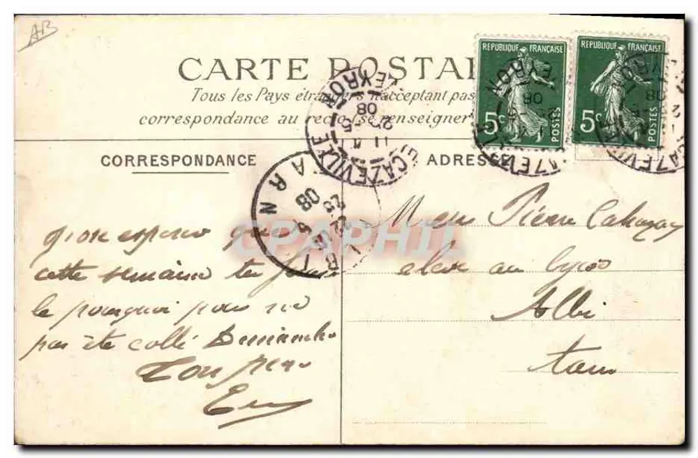 Décazeville (Aveyron) — Descoberta de Lassalle — F. BARTHE, n°56 - Verso
