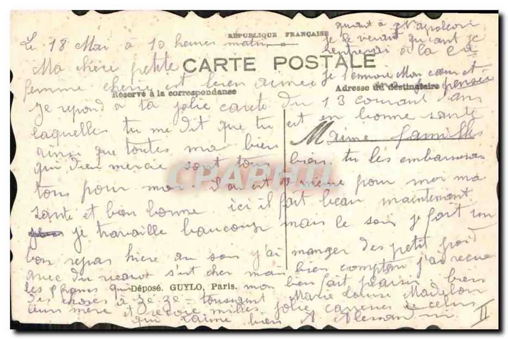 Blumen und Vogel — 'Mein Herz und mein Gedanke' — dekorative Postkarte - Rückseite