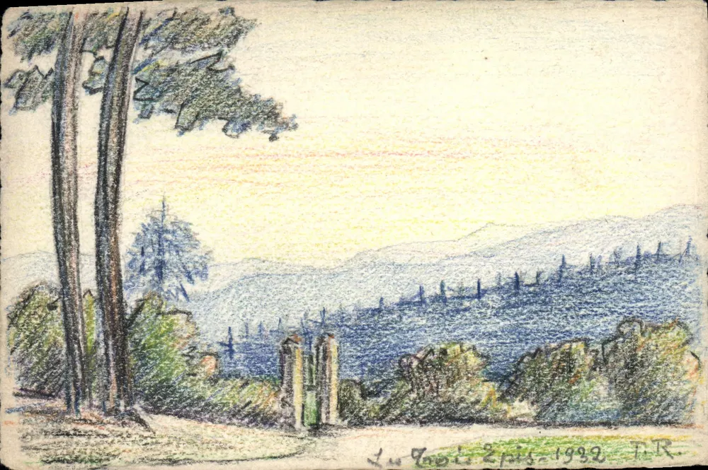 Ansicht der Berge — Ölzeichnung — T.I.R. - Vorderseite
