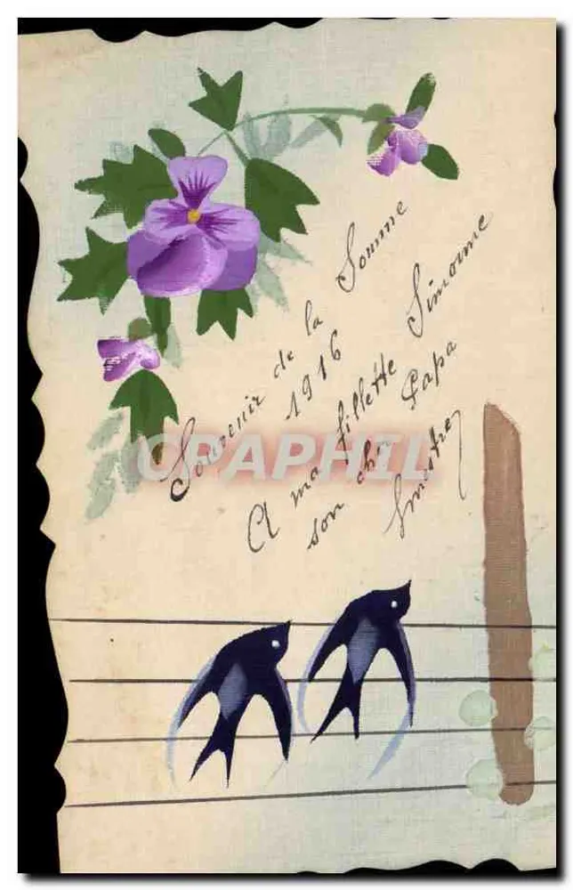 Violette und Schwalben — Erinnerung an die Somme 1916 — Sapa - Vorderseite