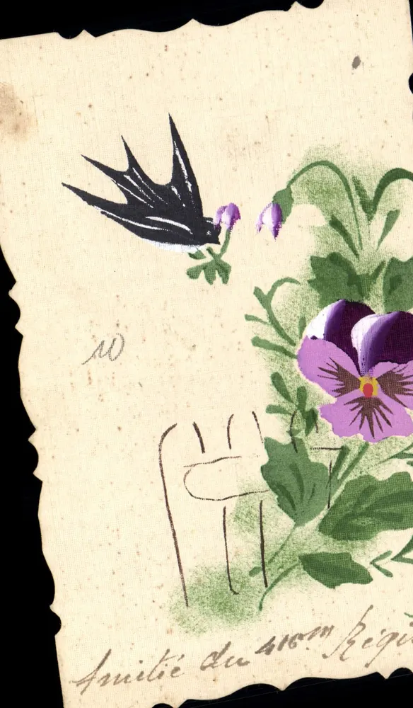 Vogel und Veilchen — Freundschaft des 416. Regiments — Verlag nicht sichtbar - Vorderseite
