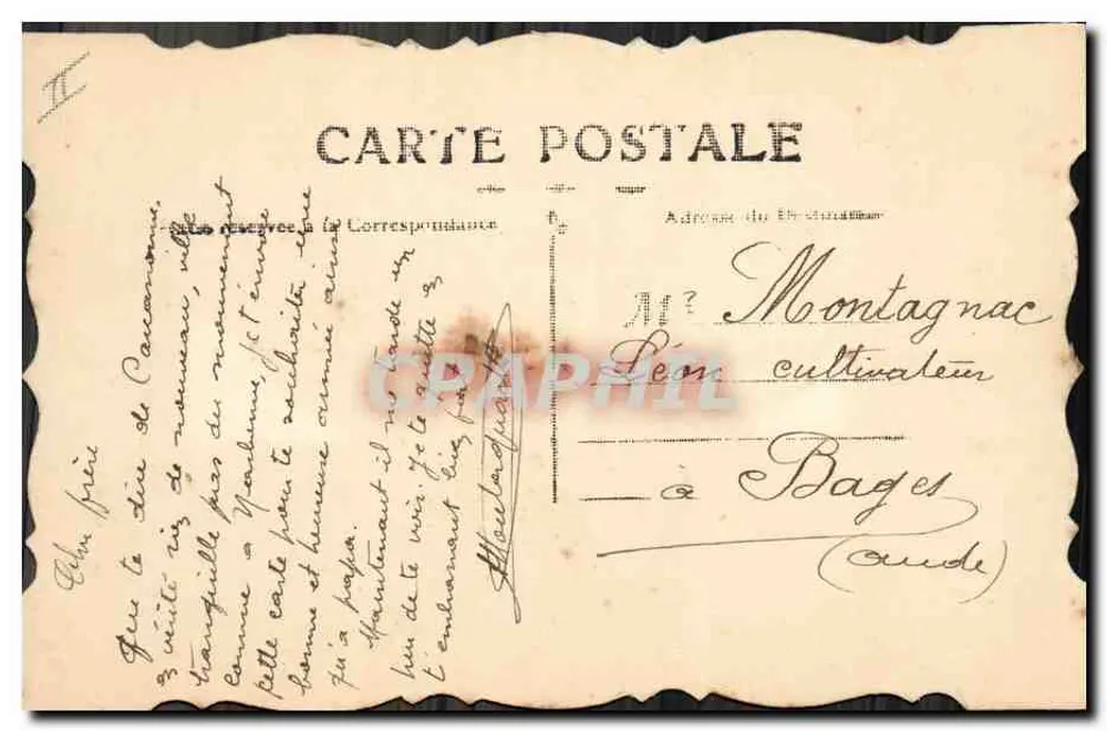 Roter Mohn — Frohe Neujahr — Erinnerung an Carcassonne - Rückseite