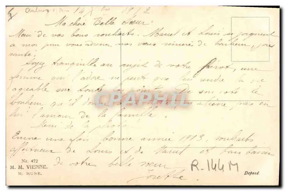 Cena invernal com cervos — R. Ulreich — n° 472 - Verso