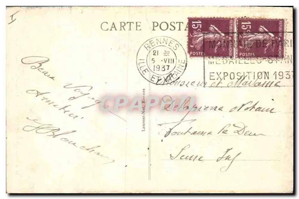 Presqu'île de Quiberon — Bogen der Grotte de Kergroix — Unbekannter Verlag, Nr. 2850 - Rückseite