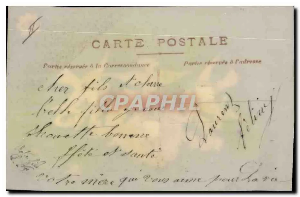 Três pombas — Lembrança — Carta postal - Verso