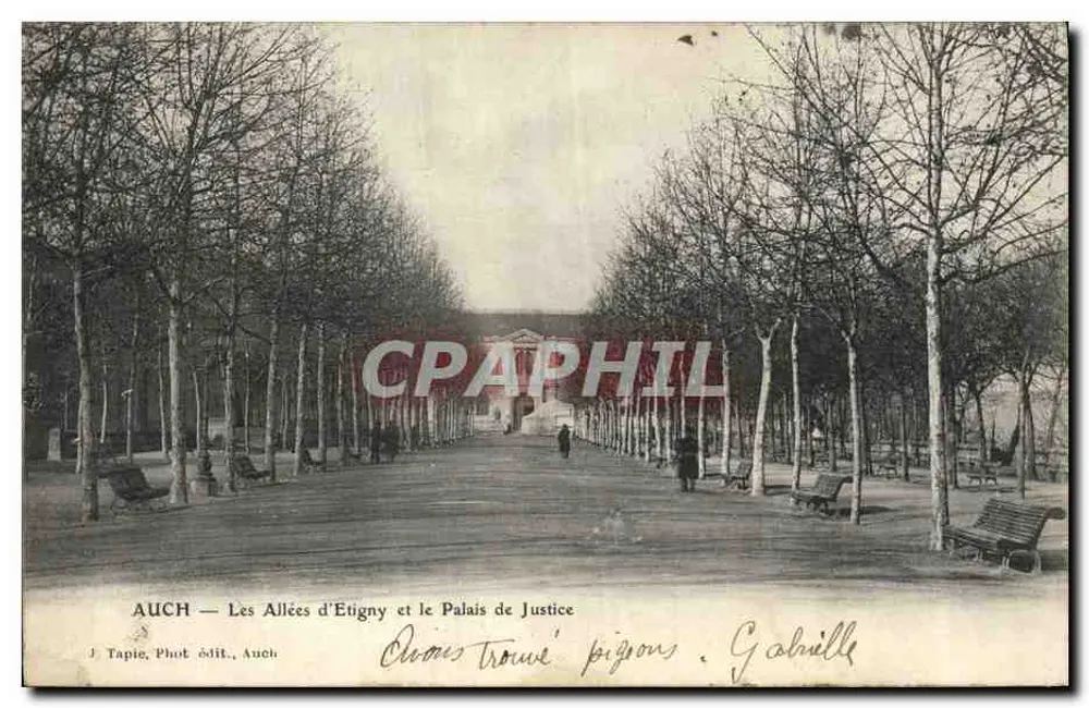 Auch — Die Allées d'Etigny und das Palais de Justice — J. Tapie, Fotografie, Verlag, Auch - Vorderseite
