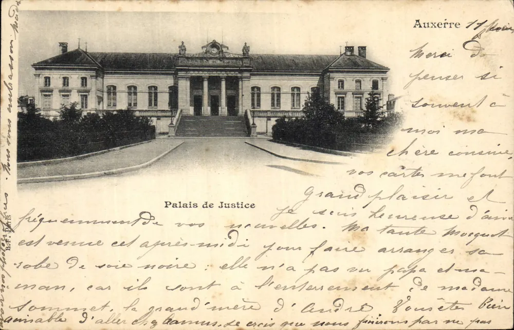 Palais de Justice — Auxerre — éditeur : B.E.F. Paris - Frente