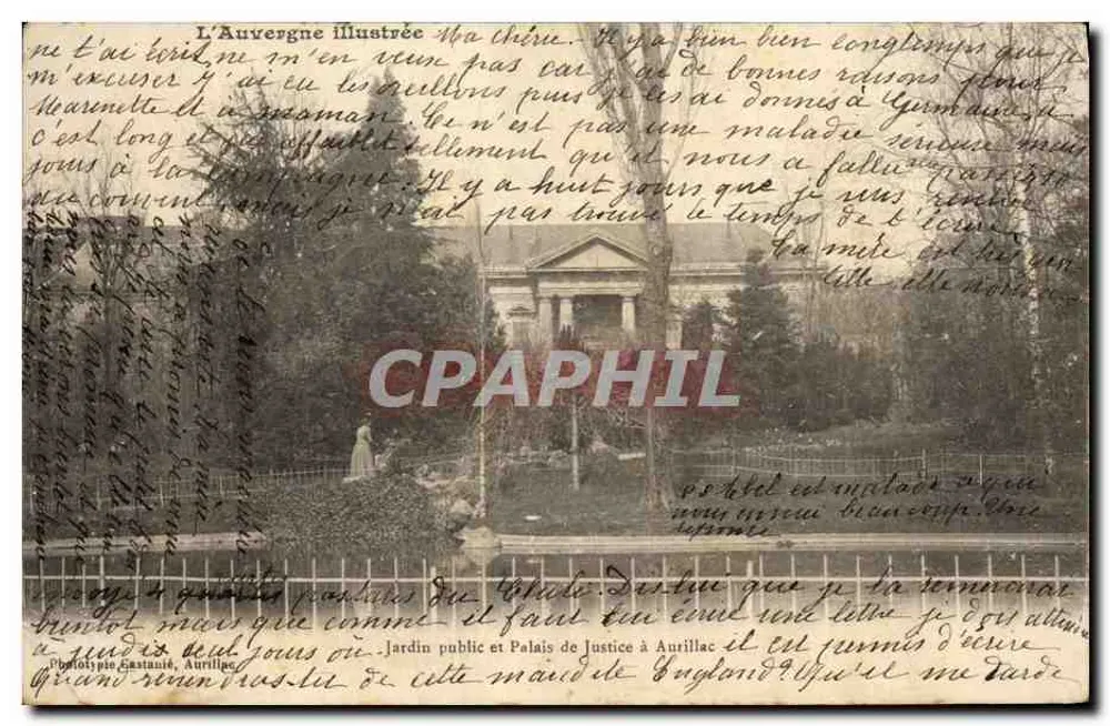 Jardin public et Palais de Justice à Aurillac — Phototypie Gastané, Aurillac - Vorderseite