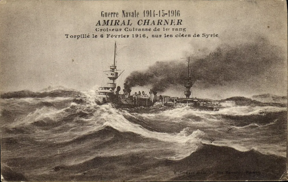 Admiral Charner — Schwerer Panzerkreuzer, am 6. Februar 1916 an der Küste Syriens torpediert — H. Grimaud et Cie, Paris - Vorderseite