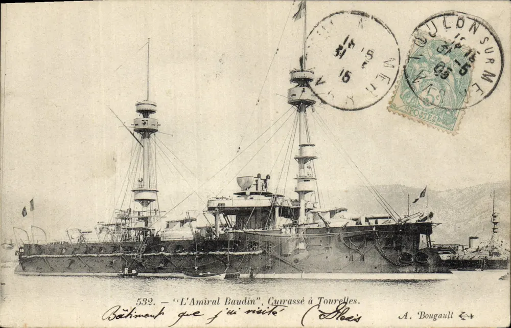 Admiral Baudin — Schlachtschiff in Tonnelles — A. Bougault n°532 - Vorderseite