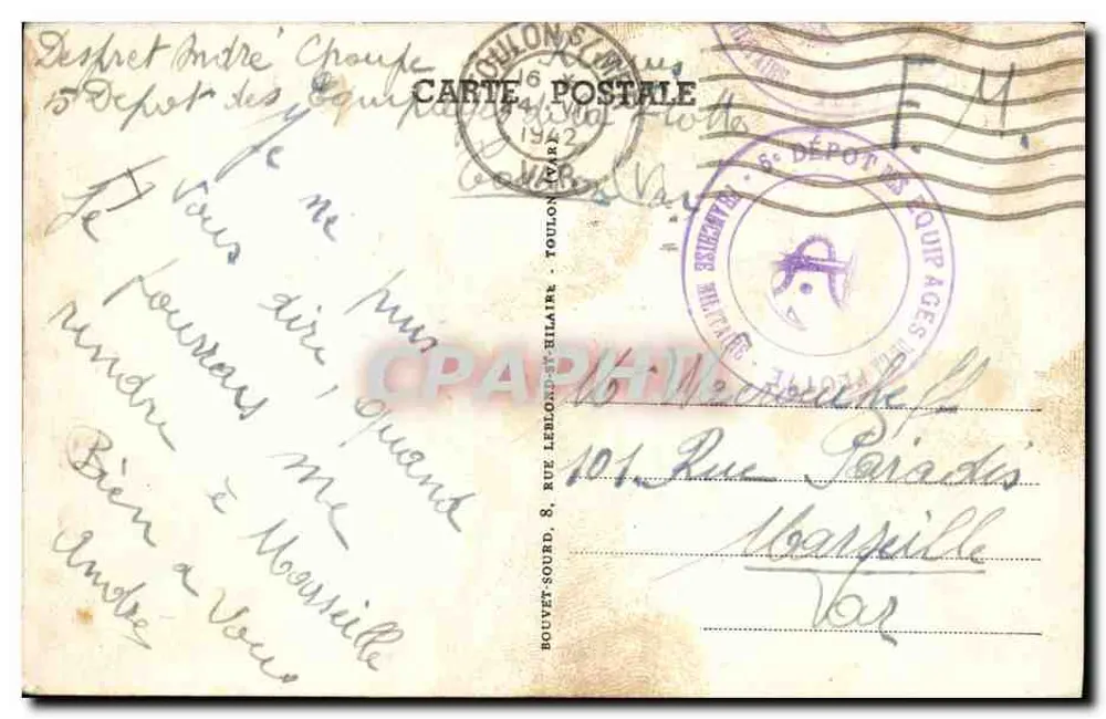 Der Adroit — Torpedoboot T.101 — Unbekannter Verlag, Nr. 247 - Rückseite