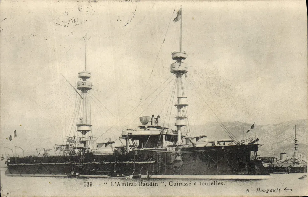 Admiral Baudin — Turrettiertes Schlachtschiff — A. Bougault n°539 - Vorderseite