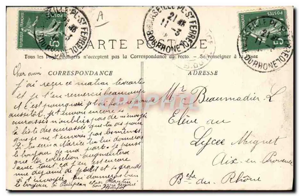 Admiral Baudin — Turrettiertes Schlachtschiff — A. Bougault n°539 - Rückseite