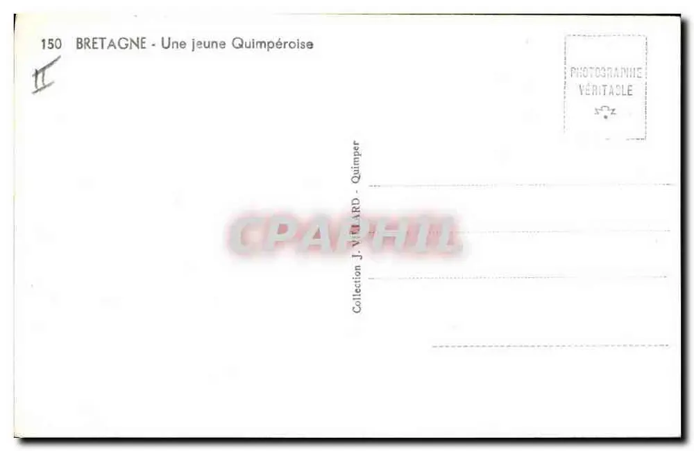 Quimpéroise — Bretanha — J. VÉRITABLE - Verso