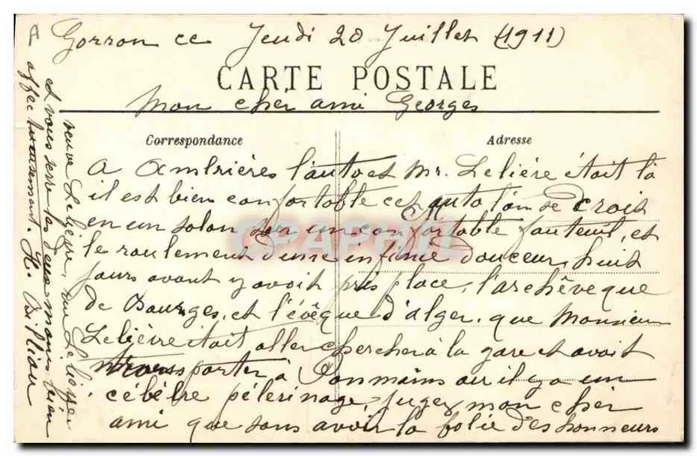Jovem Menina de Auray — Coleção Villard, Quimper — n° 1016 - Verso