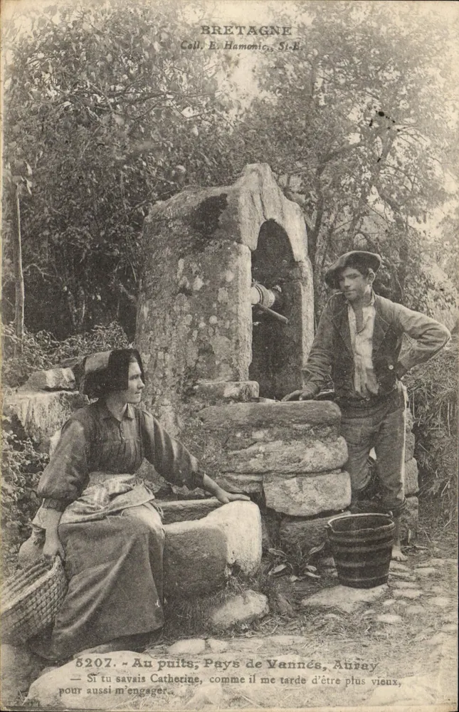 Bretanha - No poço, Pays de Vannes, Auray — Coll. E. Hamonico, St-E. n° 5207 - Frente