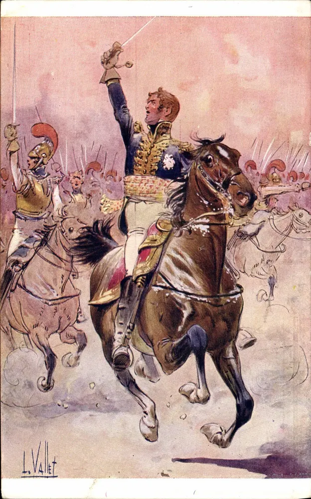 Ney (Michel) — général français en action — dessin de L. Vallet - Awers