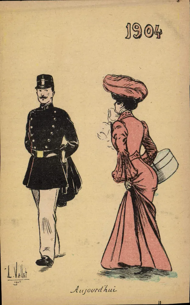 Soldaat en vrouw — 1904 — L. Vallet - Voorkant