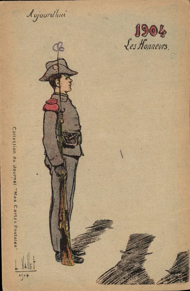 Soldado em uniforme de honra — 1904 — Coleção do Jornal 'Mes Cartes Postales' — L. Vallet - Frente