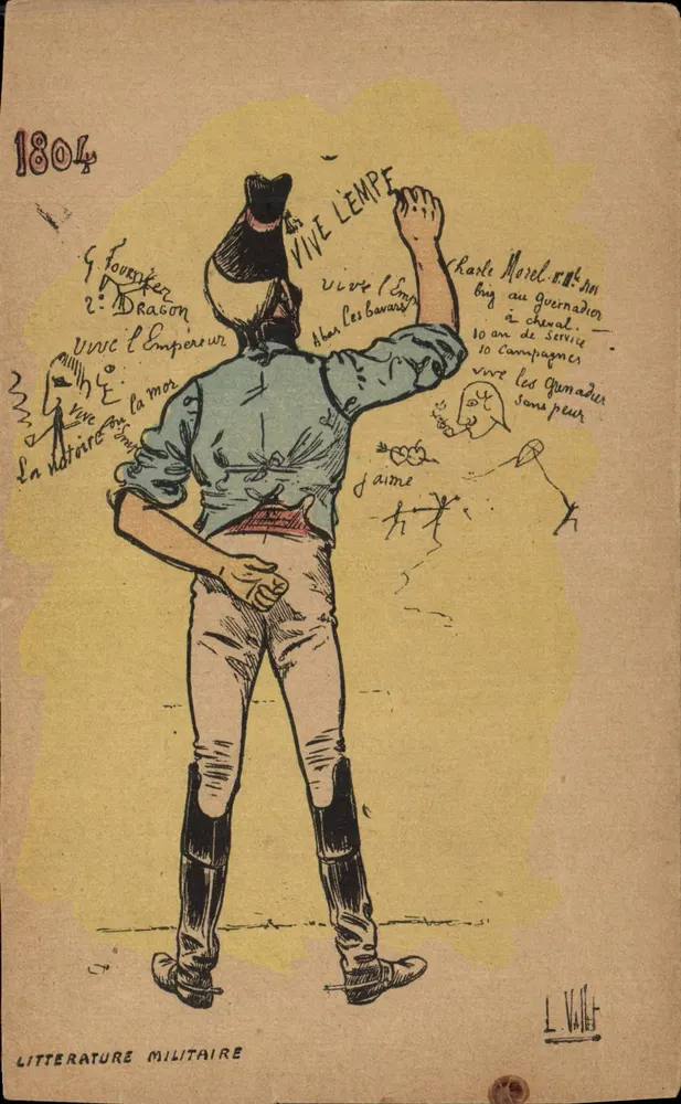 Soldado a caballo — 1804 — L. Vallet — Literatura militar - Anverso