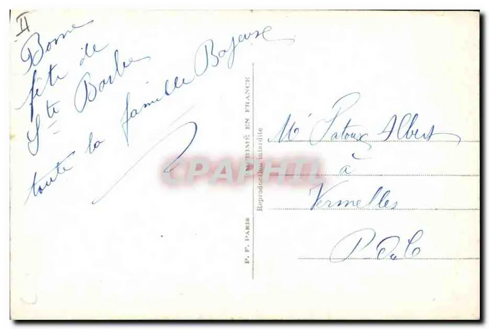 Młody mężczyzna w kapeluszu — Święta Barbary — P.F. Paris n°1450 - Rewers