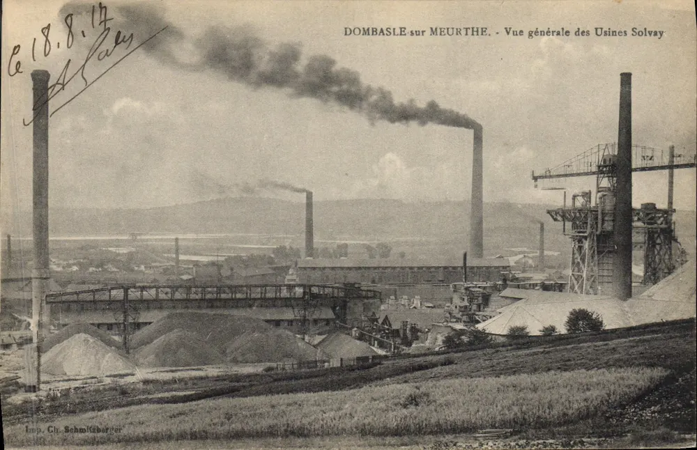 Dombasle-sur-Meurthe — Allgemeiner Blick auf die Solvay Werke — Verlag Ch. Schmitzberger - Vorderseite
