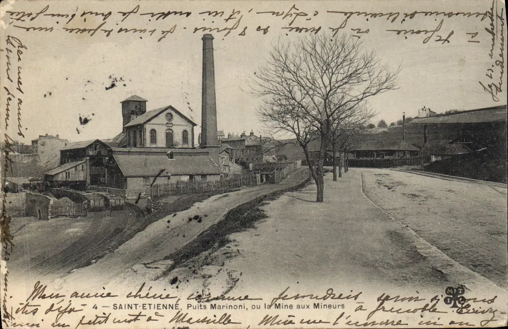 Saint-Étienne — Marinoni-Schacht, oder die Bergbauerschacht — anonymer Verleger, n°4 - Vorderseite