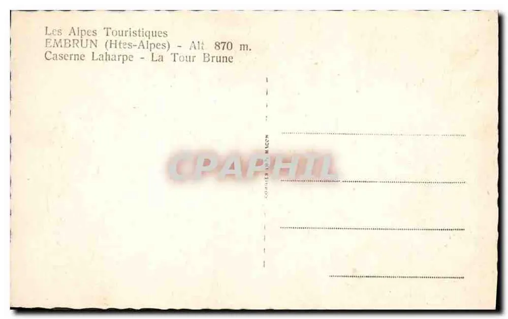 La Tour Brune — EMBRUN (Hautes-Alpes) — Les Alpes Touristiques - Rückseite
