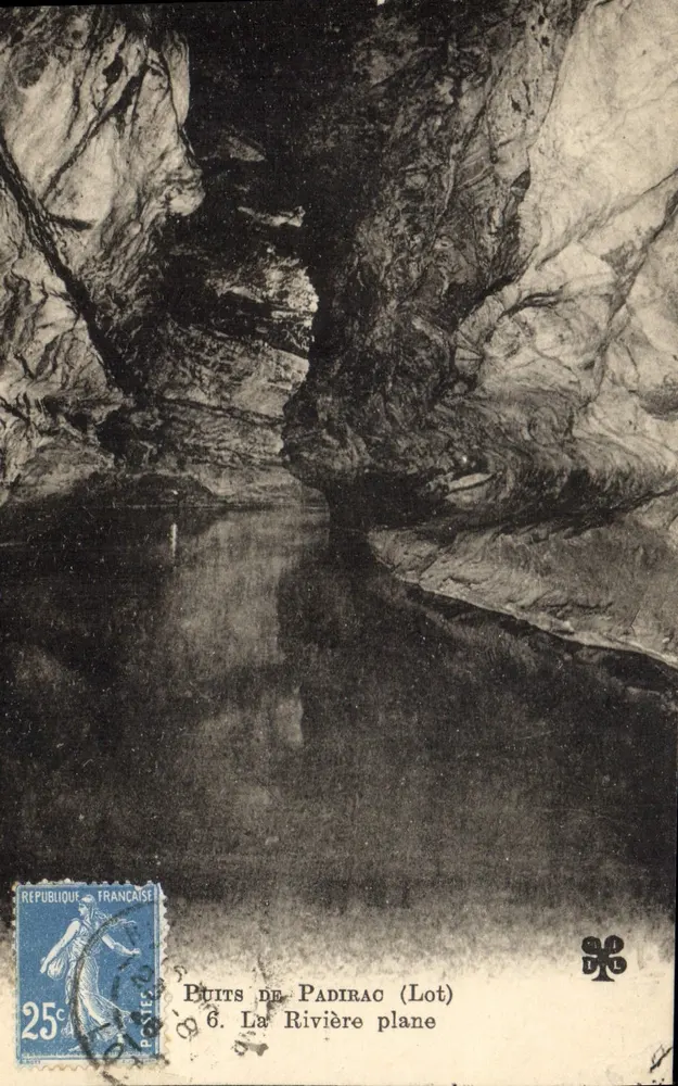 Puits de Padirac (Lot) — La Rivière plane — Editor desconocido, n°6 - Anverso