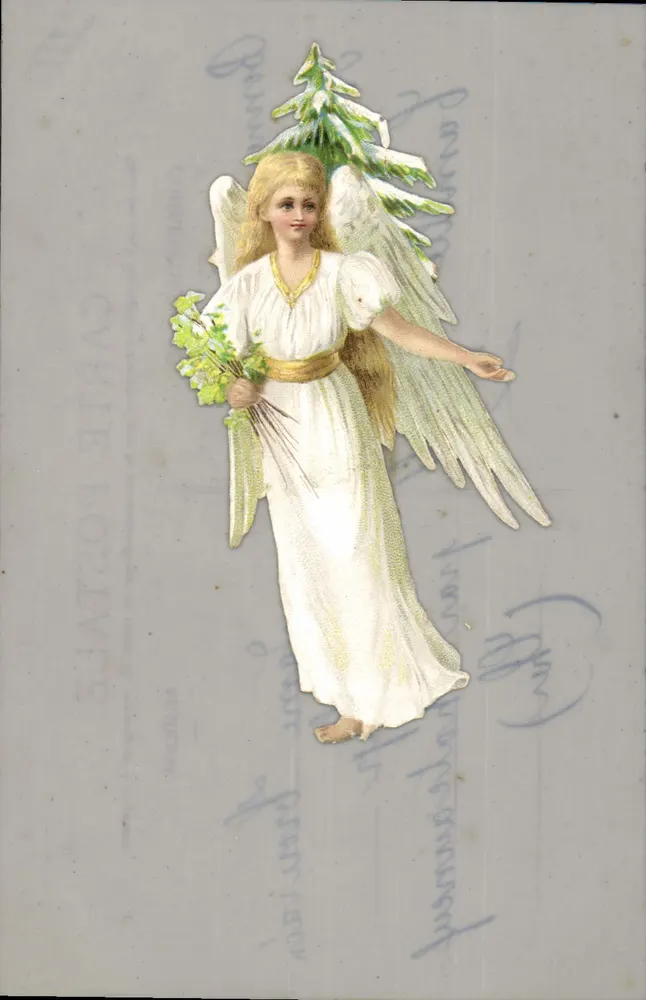 Engel mit Tannenbaum — Weihnachtskarte — Verlag Carte Postale - Vorderseite