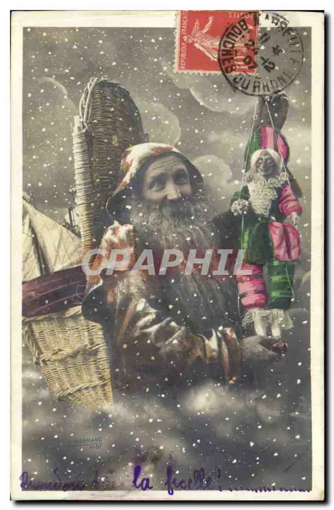 Pescatore innevato — con giocattolo — J. NORMAND - Fot. - Recto