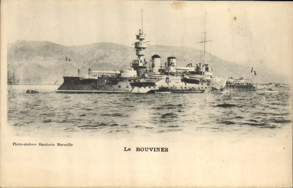 Le Bouvines — statek wojenny — Photo-ateliers Baudonin Marseille - Awers